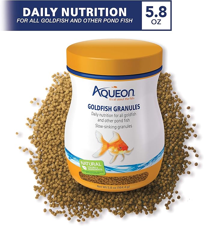 Aqueon Goldfish Fish Food Slow Sinking Granules, 100106053, 5.8 Ounce (Pack of 2)