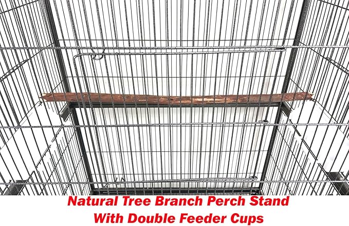 Extra Large Wrought Iron Breeding Flights Canary Parakeet Cockatiel African Grey Lovebird Finches Parrot Home Cage Double Large Front Doors 4 Side Doors Bottom Storage Shelf On Lockable Wheels