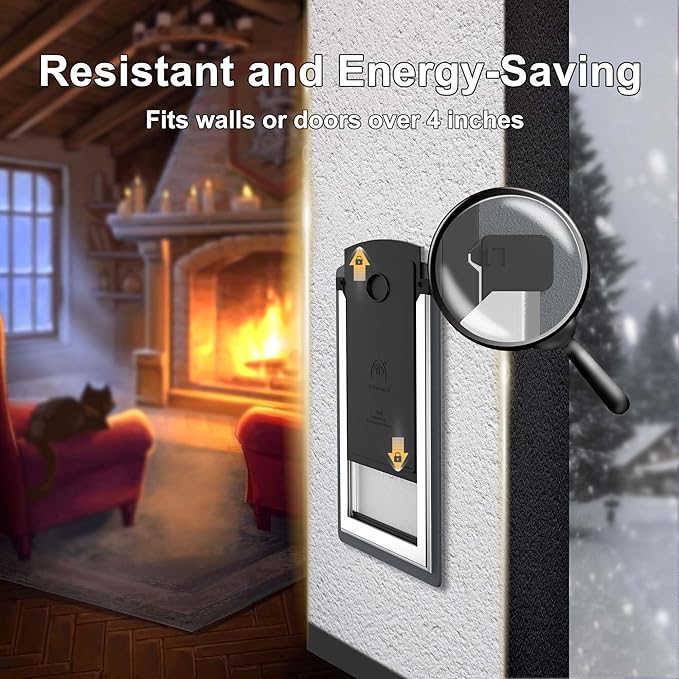 FreeStanding Dog Door for Wall, Extra Large Dog Door with Steel Frame and Telescoping Tunnel, Double Magnetic Flaps and Two Sliding Lock Panels, Easy to Install, Up to 220LBS, Gray