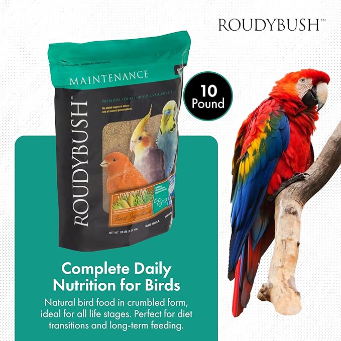 RoudyBush Daily Maintenance Bird Food, Crumbles, 10-Pound