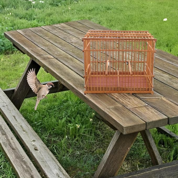 Small Bird Cage Parrot Carrier Travel Cage Lightweight Woven Indoor Birdcage for Small Parakeets and Small Birds