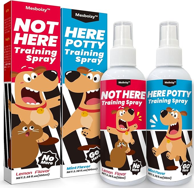 Dog Pee Spray Set, Includes Here Potty & Not Here Training Spray, Potty Training Spray for Dogs, Helps Dogs Develop Proper Potty Habitss (3.38 fl oz Each)