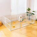 Dog Playpen - 32" Height Dog Pen, Heavy Duty Puppy Pen with Door, Safe & Sturdy, Easy Assemble for Indoor/Outdoor Pet Playpen (10 Panels with Door, White)