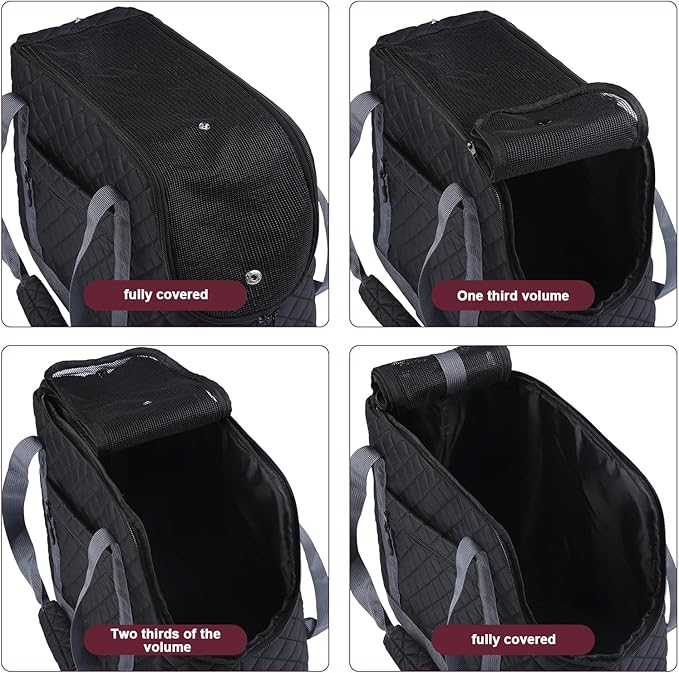 Dog Carriers for Small Dogs Puppy Purse Carrying Bag for Dog 0-11lbs Tote Bag Carrier with Pocket for Cat,Dog,Rabbit Under 11lbs Outdoor Puppy Carrier (Black, L15 * W7.5 *H 11.8 ")
