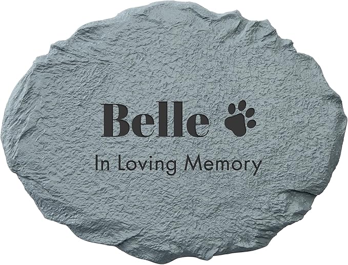 Let's Make Memories Personalized Dog or Cat Memorial Garden Stone - Forever Remembered - Serif Font