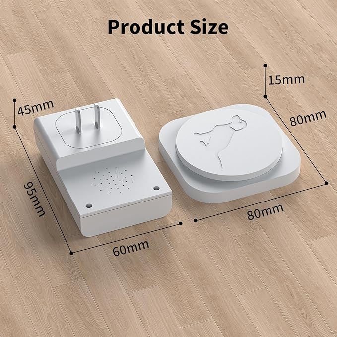 JeaTone Dog Door Bell, Dog Bells to Go Outside, Smart Wireless Potty Training Button for Dogs, Training Dog to Ring The Bell, 2 Pack Button White