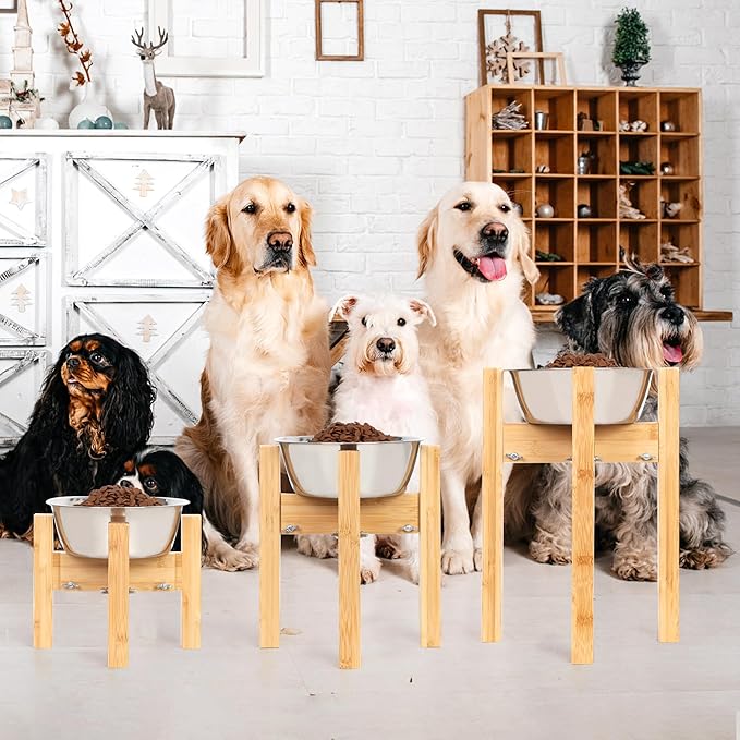Elevated Dog Bowl Stand,Adjustable Dog Food Stand for 8”-11” Bowls,Single Dog Bowl Holder 14” Tall for Large Dogs