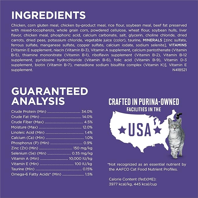 Purina ONE Natural Cat Food for Hairball Control, +PLUS Hairball Formula - 3.5 lb. Bag