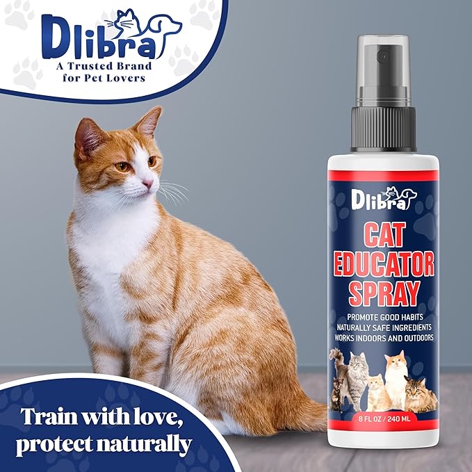 Cat Educator Spray – Natural Cat Deterrent Spray | Prevent Scratches, Biting & Peeing | Safe & Effective for Indoor Training