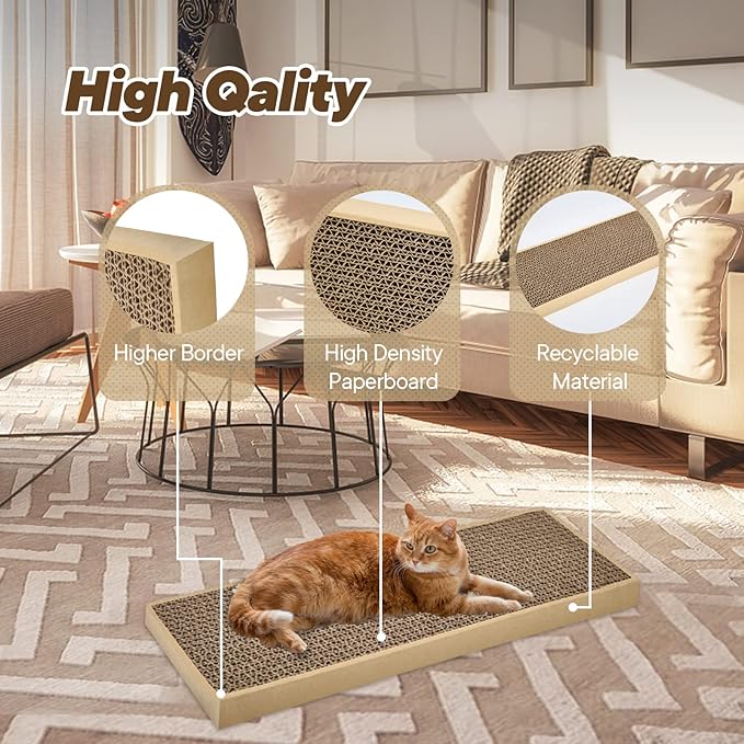 HappyFreeSX Splicing Cat Scratch Pad: Cat Scratchers for Indoor Cats, Cat Scratching Pad, Cat Scratcher Cardboard, Cat Scratching Pad, Premium Scratch from Cats, Double-Sided Design