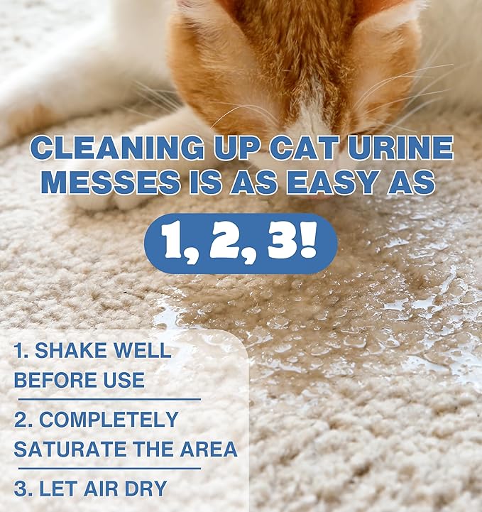 Instantly Urine Odor Remover & Eliminator for Cat Urine, Oxidizer Based Urine Cleaner for Carpets, Rugs, Mattress, etc. 128 Oz (1 Gallon)