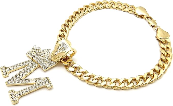 Initial Letter Cuban Chain Dog Chain Pet Chain Pet, Cat, Puppy Necklace (M, 30")