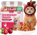 Wellix 13.05oz Urinary Tract Health Cat Treats for Indoor Cats - Cranberry&D-Mannose for UT,Kidney,Bladder Support - Chicken Formula Crunchy Kitten Training Snacks Chews