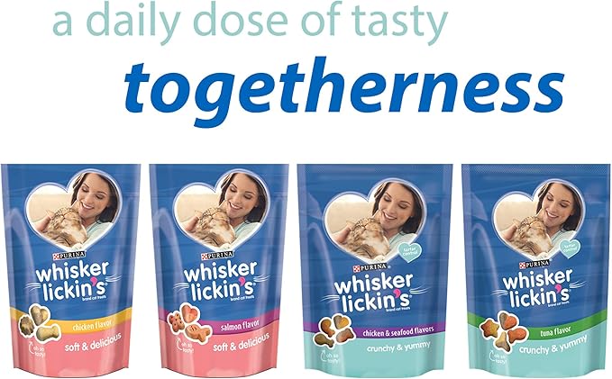 Whisker Lickin's Purina Cat Treats,Crunchy and Yummy Tuna Flavor - 10 oz. Pouches,(Pack of 8)