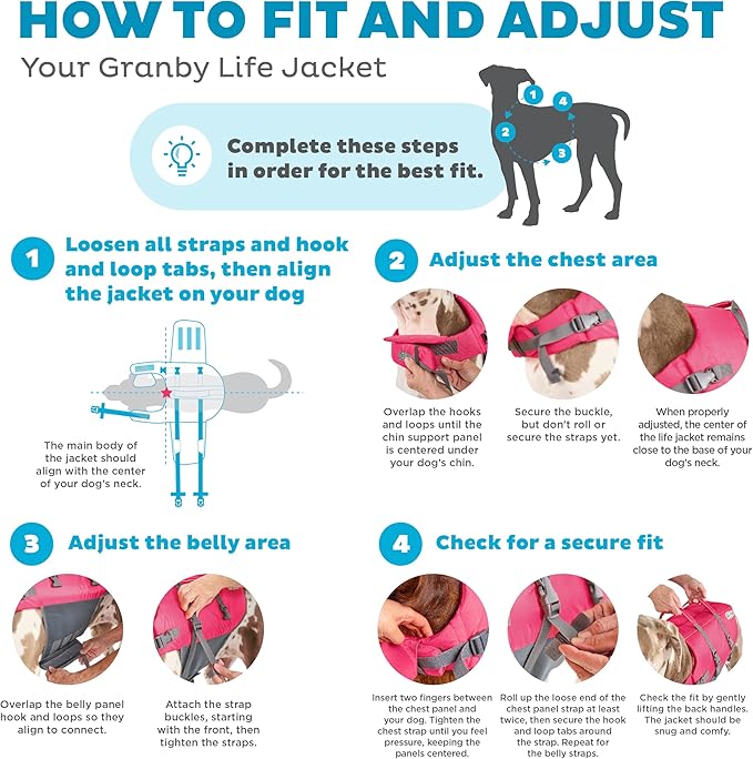 Outward Hound Granby Splash Pink Dog Life Jacket, Small
