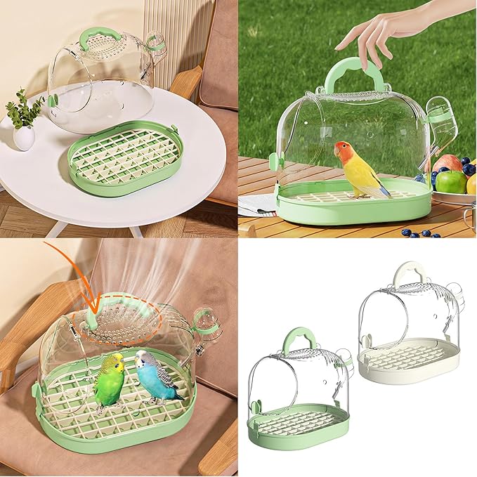 Portable Clear Bird Parrots Transport Cage Window Ventilated Carriers Bag Breathable Bird Carriers Travel Bag