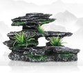 Aquarium Decor Mountain View Stone Ornament, Premium Landscape Fish Tank Decorations, Fish Tank Accessories, Ideal for Betta, Snails, Turtle, Hiding, Playing, Basking and Resting Spots