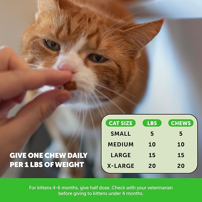 Cat Hairball Support Crunchy & Creamy Chews, Hairball Remedy Cat Treats, Furball Treatment, Supports Skin & Coat, Digestion, Vitamins & Hairball Medicine, Chicken (90-Day Supply)