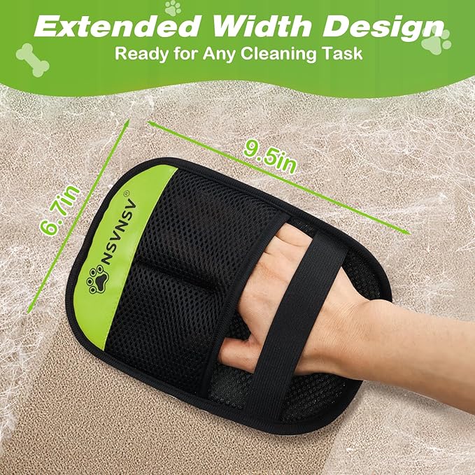 2PCS Pet Hair Remover Gloves, Versatile Grooming Gloves for Washing, Pet Gadgets, Magic Brush Pet Hair Removal Tool, Deshedding, Grooming, Ease of Cleaning, Green