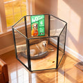 FXW AuraSpace Pro Metal & Acrylic Indoor Dog Playpen, All-Acrylic Clear Heavy-Duty Design, 40" Height 6 Panels for Medium and Large Dogs, Black│Patented