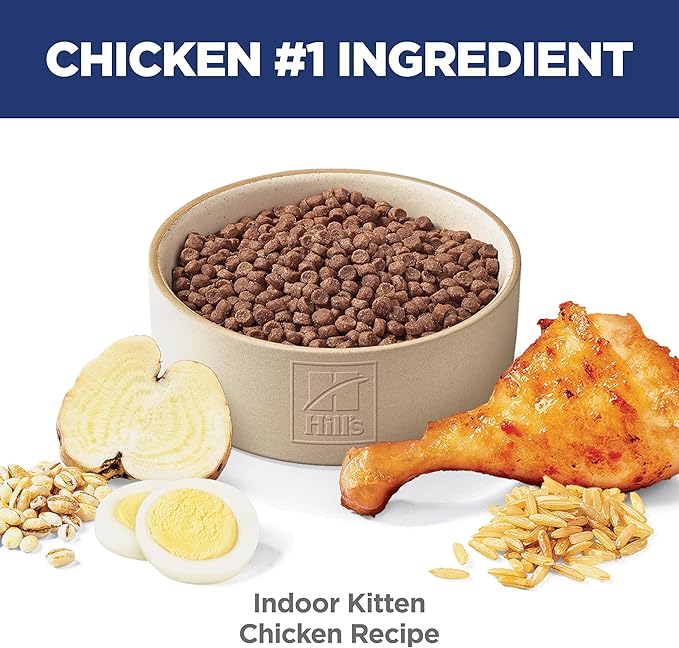 Hill's Science Diet Indoor, Kitten, Easy Litter Box Cleanup, Dry Cat Food, Chicken Recipe, 3.5 lb Bag