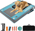 Inflatable Pup Plank Dog Float Floating Ramp Ladder for Pools Boats Docks Dog On Water Ladder Steps for Swimming Pets Up to 200 Pounds Water Bed for Human,Send Frisbee
