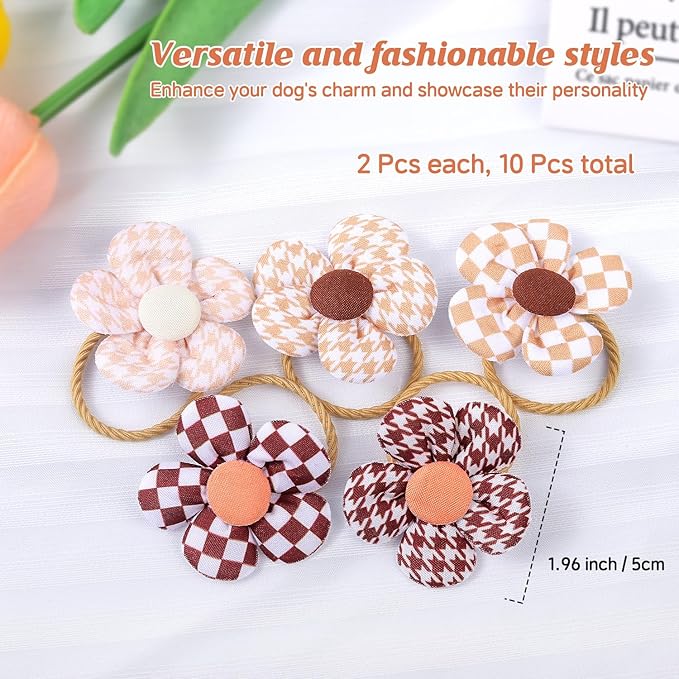 180+ Pcs Multi-Colored Dog Hair Accessories Set,Small Dog Hair Bows with Rubber Bands,Cute Puppy Hair Ties,Bowties for Small Dogs Cats,Dog Hair Clip,Floral Bell Collar,Flower Scrunchie