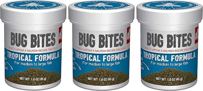Fluval (3 Pack) Bug Bites Tropical Formula for Medium to Large Fish