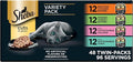 Sheba Perfect Portions Wet Cat Food Cuts in Gravy, Roasted Chicken Entree, Tender Turkey Entree, with Sustainable Salmon, and with Sustainable Tuna, 2.6 oz. Twin-Pack Trays (48 Count, 96 Servings)
