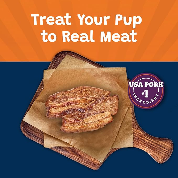 Blue Buffalo Sizzlers Natural Soft Dog Treats, Bacon-Style Soft-Moist Dog Treats with Real USA Pork, Original Flavor, 6-oz Bag (Pack of 2)