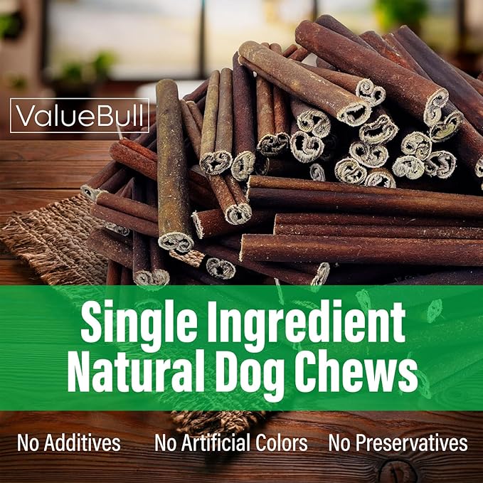 ValueBull Collagen Sticks for Dogs, 6 Inch Medium Chews, Natural Long-Lasting Dog Treats, 100 Count Bulk Pack - Supports Joints, Skin & Coat with Chondroitin & Glucosamine