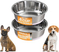 Neater Pet Brands Stainless Steel Dog Bowls with Non-Slip Rubber Bottom – Set of 2, 4 Cup (32 oz), Pink - Heavy Duty Metal Dog Bowl, Dishwasher Safe, Food or Water Bowl, Ideal for Medium Dogs