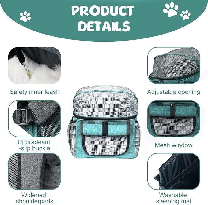 Dog Bike Basket, 12.5" L x 11.4" W x 15.3" H Bike Basket Front Dog Carrier, Bikes Baskets Front Dogs Carrier, Washable Liner for Travelling, Camping, Vet Appointments, Walks in The Park (Blue)