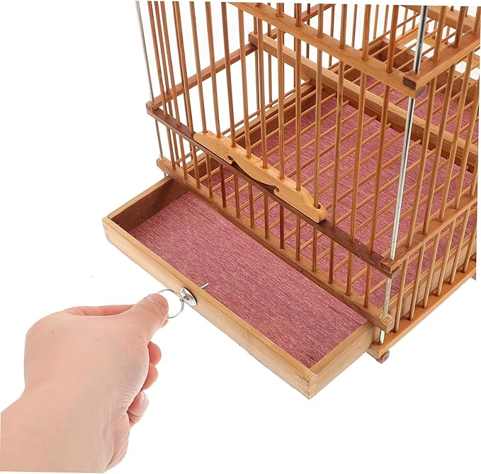 POPETPOP Lightweight Bird Carrier Portable Woven Cage for Small Birds Travel Accessory Sustainable Design for Budgies Parakeets and Finches