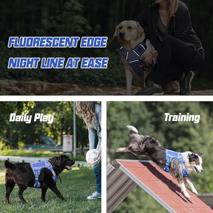 AUROTH Tactical Dog Harness for Large Dogs No Pull Adjustable Pet Harness Reflective K17 Working Training Easy Control Pet Vest Military Service Dog Harnesses