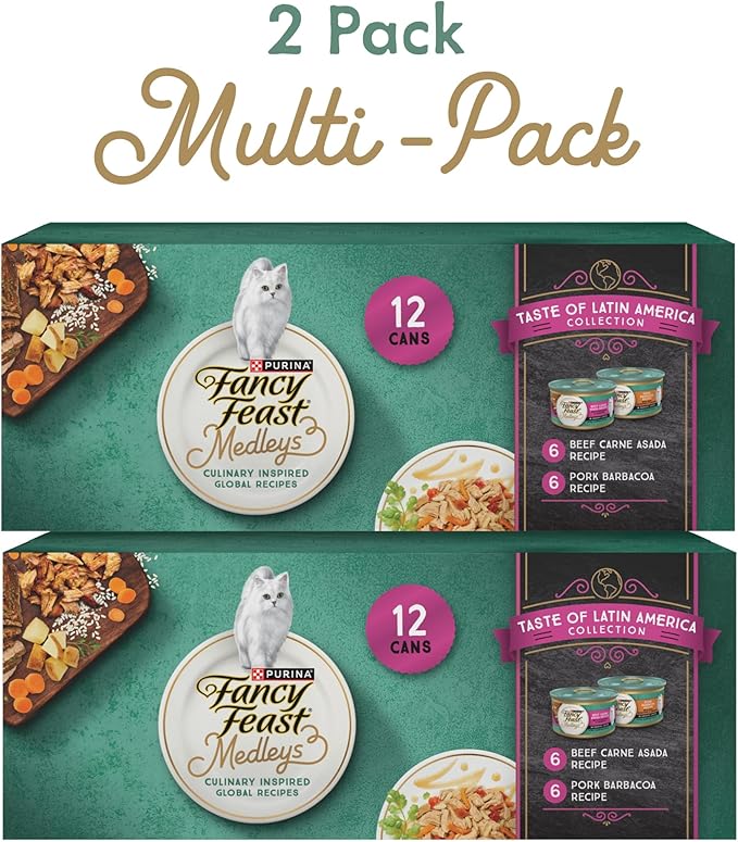 Purina Fancy Feast Medleys Latin America Wet Cat Food Variety Pack - (Pack of 2) 12 ct. Cans