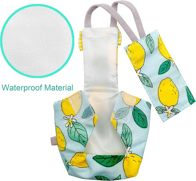 VANFAVORI Bird Diaper Harness Flight Suit Clothes with 80 Inch Flying Leash Rope for Parrots Conure Cockatiel Pet Birds Weight 80-105 Grams, M Size Lemon, Including A Cotton Pad