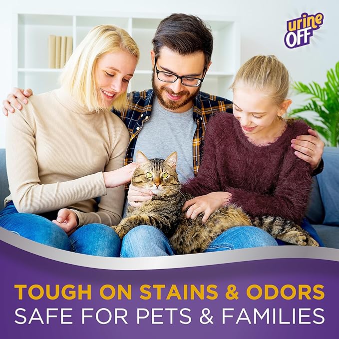 Urine Off Kitten & Cat Pet Stain Remover | Freshly Scented Carpet Cleaner | Bio Enzymatic Stain & Urine Odor Eliminator | Pet Safe Cleaner | 32 oz.
