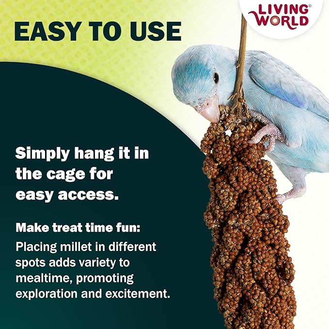 Living World – Millet Spray for Birds, 5 Pounds – Premium Treat for Budgies, Canaries, Finches, Cockatiels and Other Pet Birds