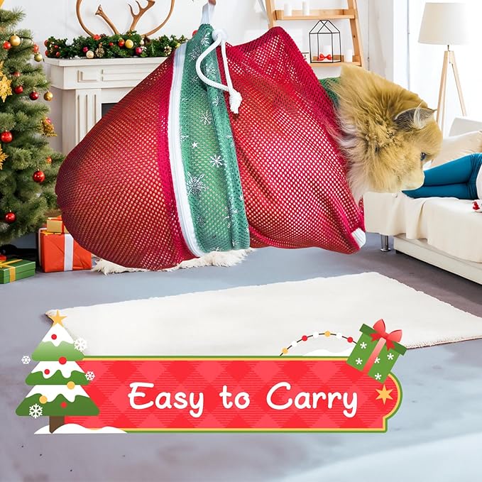 Cinf Cat Bathing Bag, Breathable Mesh Anti Scratch Adjustable Cat Grooming Bag for Nail Trimming, Bathing Soft Cat Washing Bag(XMS) M