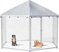 9x9 FT Large Outdoor Dog Kennel Outside with Heavy-Duty Steel Frame, Waterproof UV-Resistant Cover, Secure Lock, and Hexagonal Wire Fence