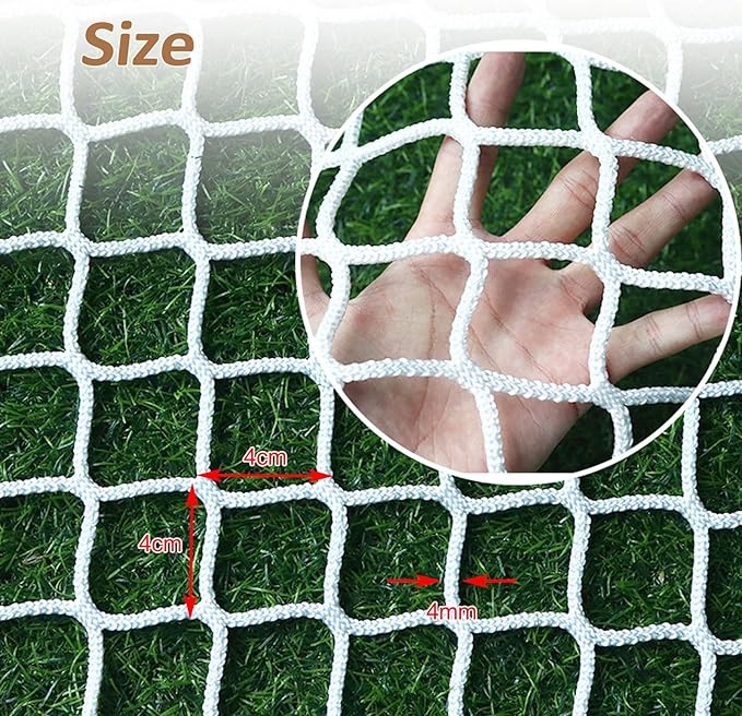 Safety Rope Net Kids Pet Stair Balcony Protection Net Baseball Softball Backstop Nets Outdoor Knotless Sports Netting(Size:5M×10M(16.4FT×32.8FT),Color:White)