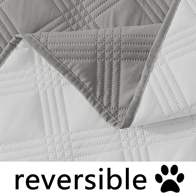 hyha Waterproof Dog Blanket, Reversible Pet Bed Blanket, Soft Sofa Couch Cover for Dogs Washable, Waterproof Pet Couch Covers for Sofa Puppy Cats Furniture Protector(30"x70", Grey/Light Grey)