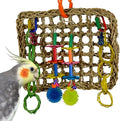 Super Bird Creations SB741 Seagrass Mini Activity Wall with Colorful Foraging Toys for Parrots, Medium Size, 9” x 7” x 2”