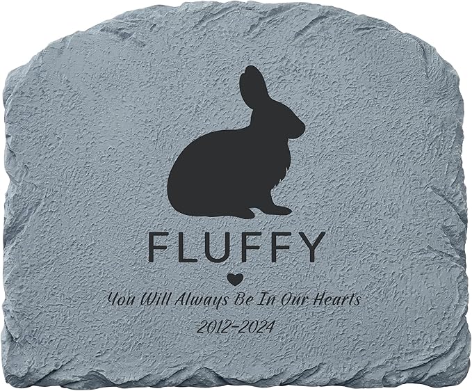 Let's Make Memories Personalized Memorial Garden Stone - Pet Silhouette - in Loving Memory - Rabbit