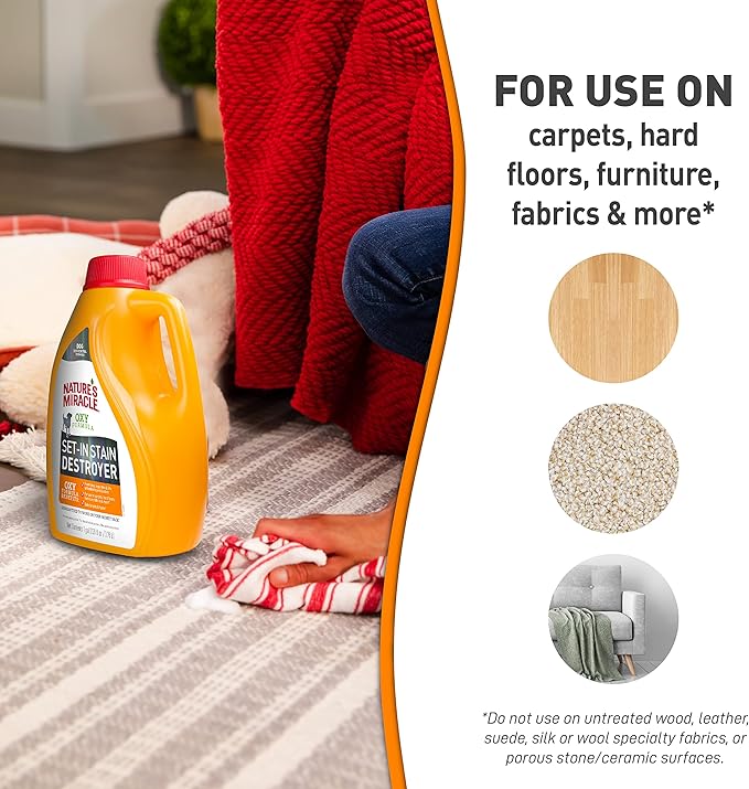 Nature’s Miracle Set-In Stain Destroyer Dog 1 Gallon, Oxy Formula With Orange Scent, 128 Ounces