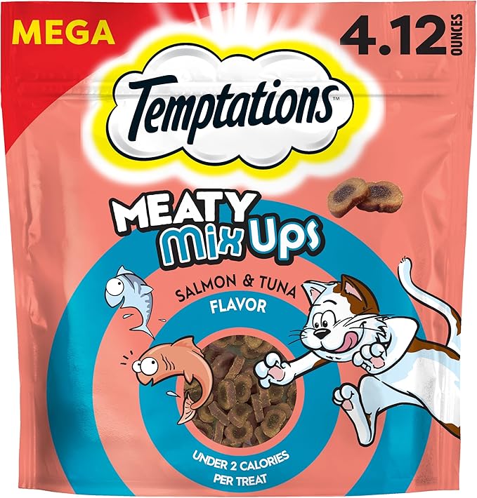 Temptations Meaty MixUps Cat Treats with Salmon & Tuna, 4.12 oz. Pouch