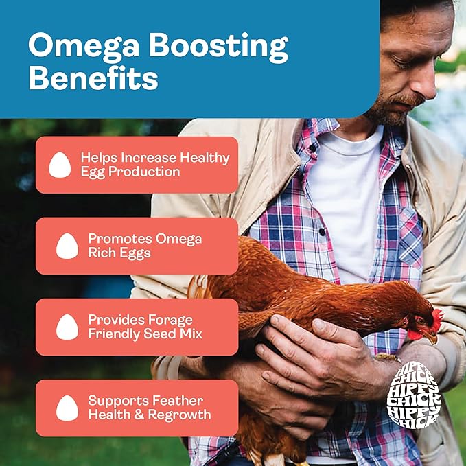 Egg Booster for Chickens – Omega-3 Vitamin Supplement for Laying Hens – Egg & Feather Health Support – Natural Poultry Treat and Layer Feed Additive