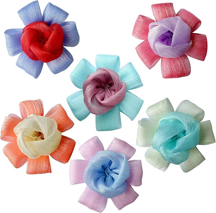 6Pcs Dog Collar Accessories, Floral Charms Decorations for Cats and Dogs