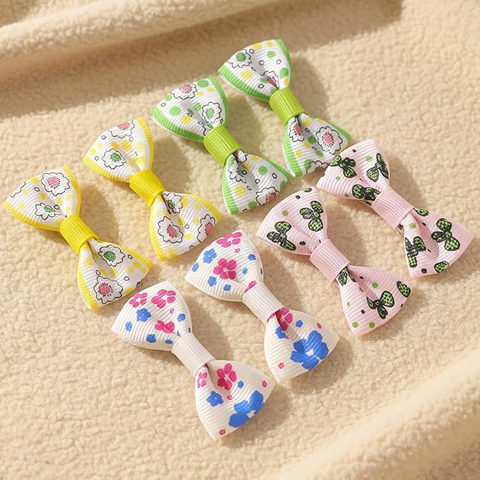 Dog Hair Bows 2 inches Small Puppy Bowknot Clips for Pet Grooming Accessories Doggy 100Pcs (50 Pairs)